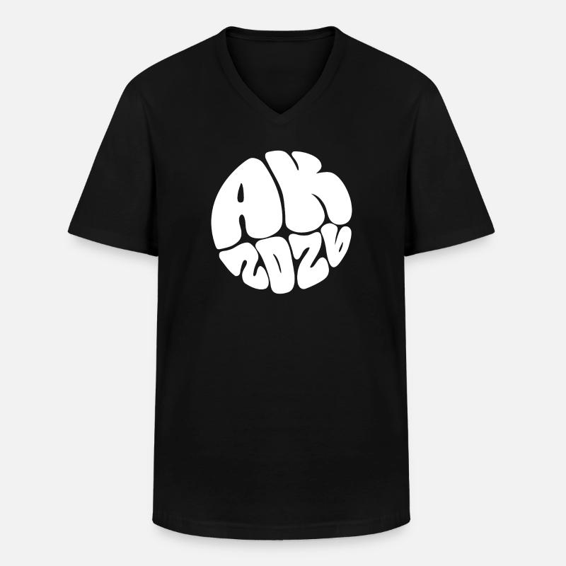 Ape Mind Bubble Art - Männer-T-Shirt mit V-Ausschnitt - Schwarz