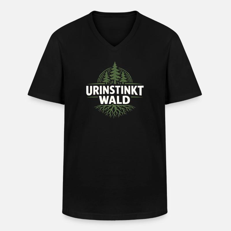 Primal Instinct Forest Emblem - Men's V-Neck T-Shirt - black