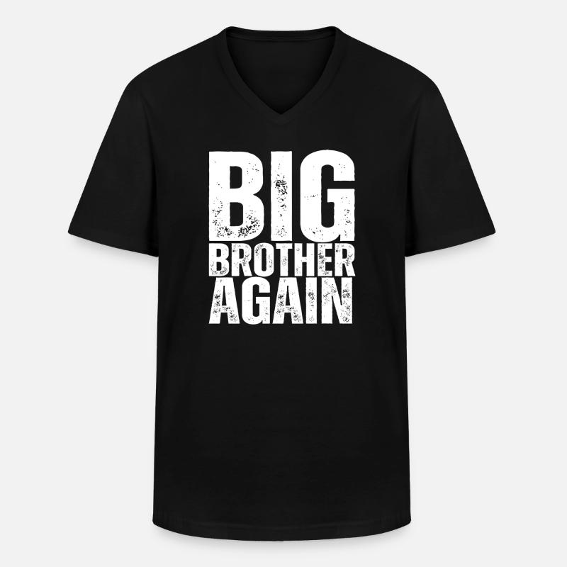 BIG_BROTHER_AGAIN - Männer-T-Shirt mit V-Ausschnitt - Schwarz