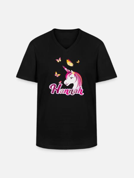 Hannah , Mädchenname, Lieblingsname - Männer-T-Shirt mit V-Ausschnitt - Schwarz