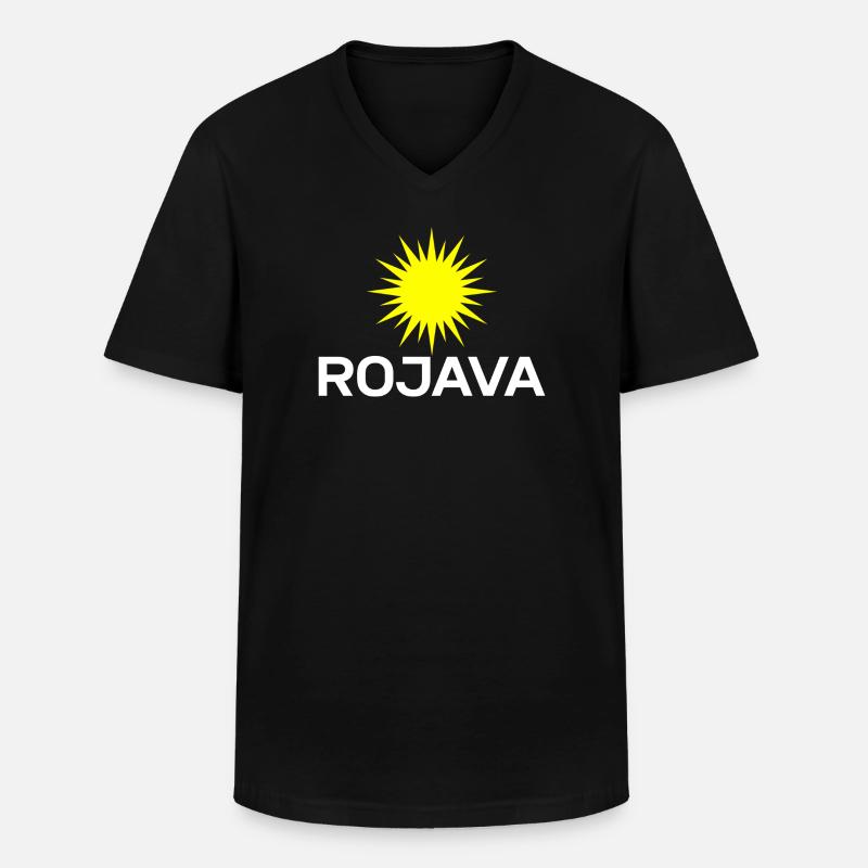 Rojava kurdistan - Männer-T-Shirt mit V-Ausschnitt - Schwarz