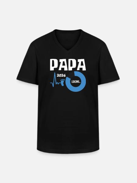 Grossesse du père 2026 - T-shirt col V Homme - noir