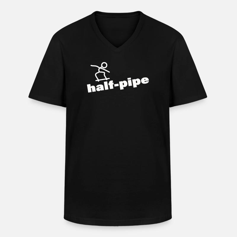 HALF PIPE - Männer-T-Shirt mit V-Ausschnitt - Schwarz