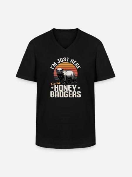 Funny Honey Badger - Männer-T-Shirt mit V-Ausschnitt - Schwarz