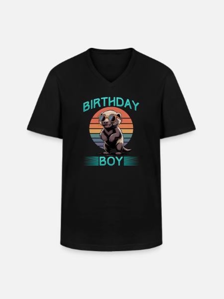 Funny Honey Badger - Männer-T-Shirt mit V-Ausschnitt - Schwarz