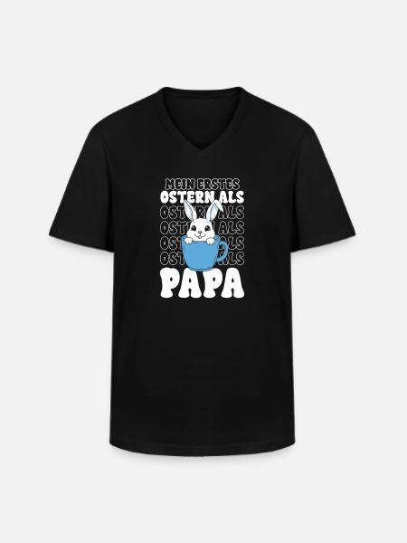 Easter Bunny in Mug Dad - Men's V-Neck T-Shirt - black