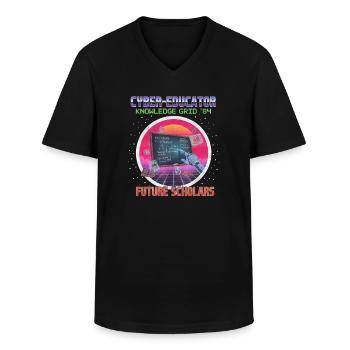 Cyber Teacher - Männer-T-Shirt mit V-Ausschnitt - Schwarz - Vorne - AI Model Male 178 dark (178cm)