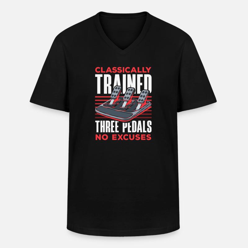 Manuelles Auto, Klassisch Ausgebildeter - Männer-T-Shirt mit V-Ausschnitt - Schwarz