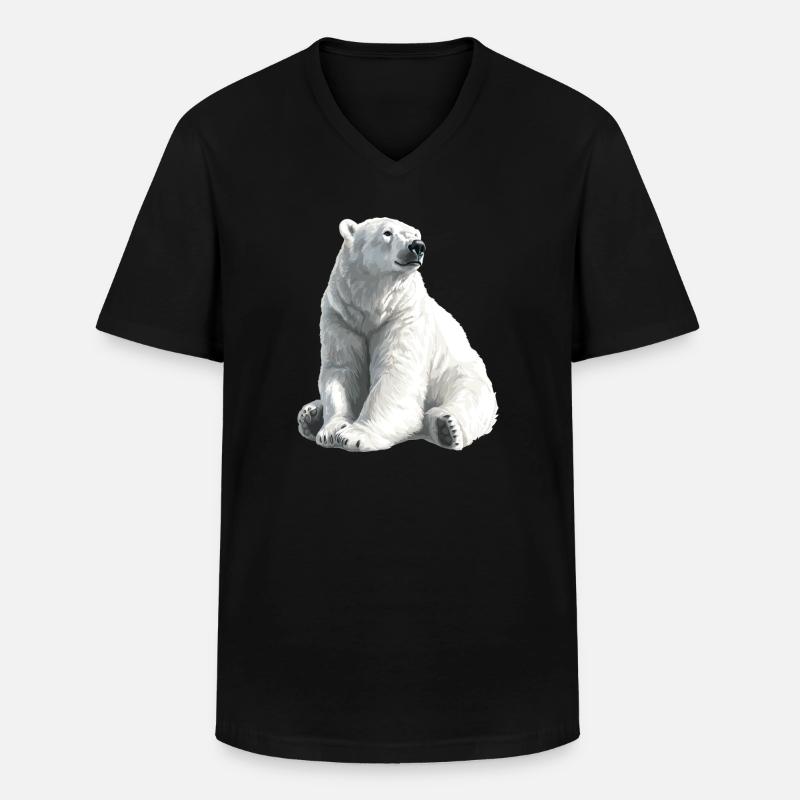 Polar Bär Illustration Eislicht - Männer-T-Shirt mit V-Ausschnitt - Schwarz