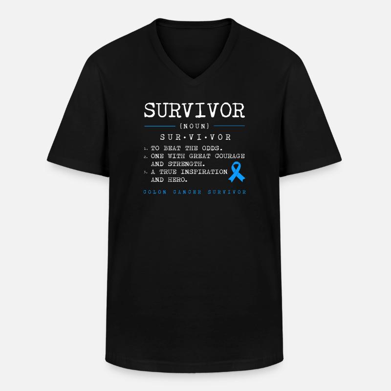 Darm Krebs Dickdarm - Männer-T-Shirt mit V-Ausschnitt - Schwarz