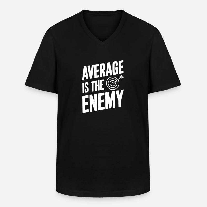 Durchschnittlich ist der Feind - Männer-T-Shirt mit V-Ausschnitt - Schwarz