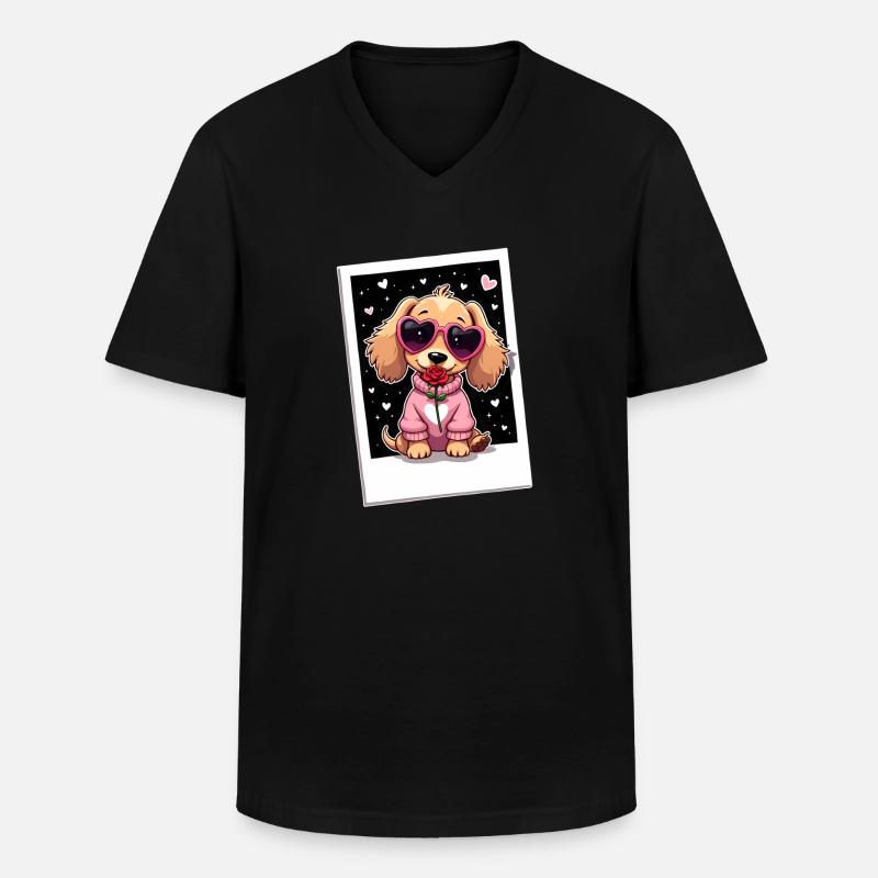 Dackel Dachshund Tekel - Männer-T-Shirt mit V-Ausschnitt - Schwarz