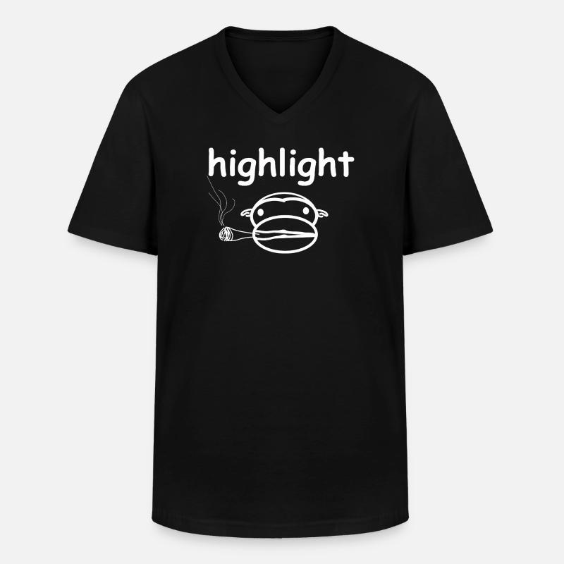 HIGHLIGHT - Männer-T-Shirt mit V-Ausschnitt - Schwarz