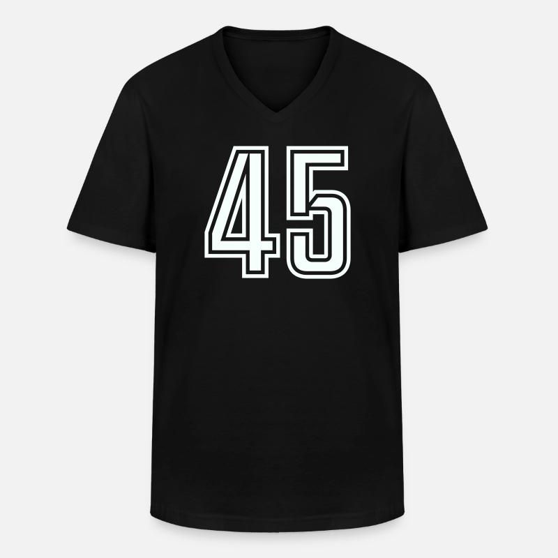 45 - Männer-T-Shirt mit V-Ausschnitt - Schwarz
