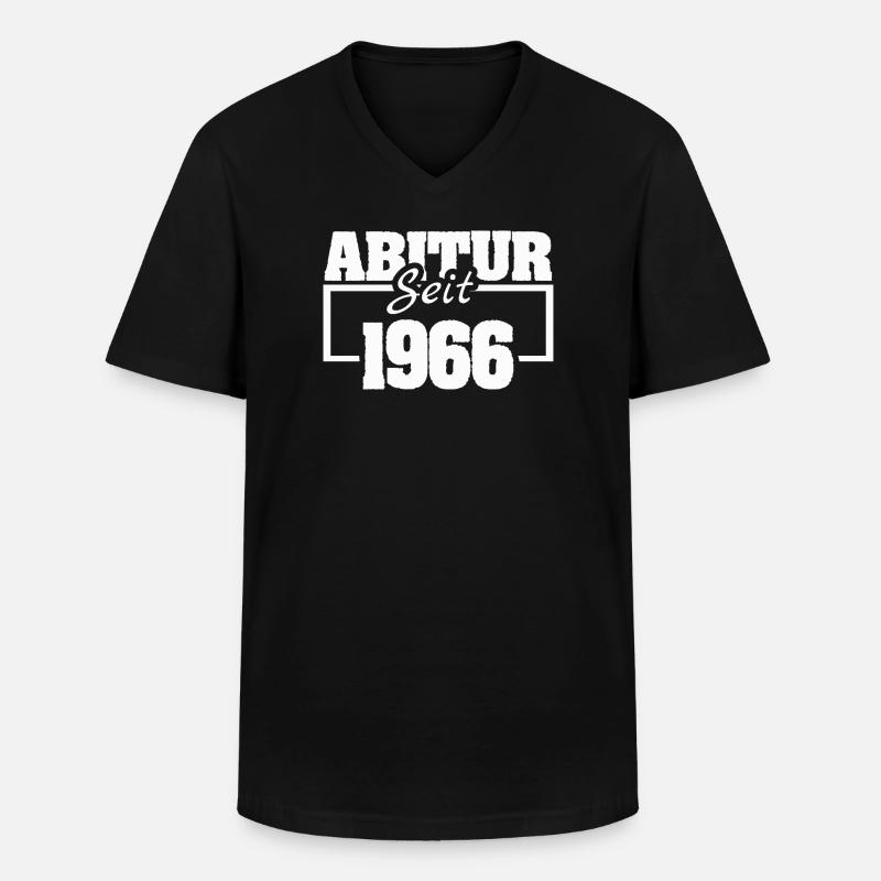 1966 - Männer-T-Shirt mit V-Ausschnitt - Schwarz