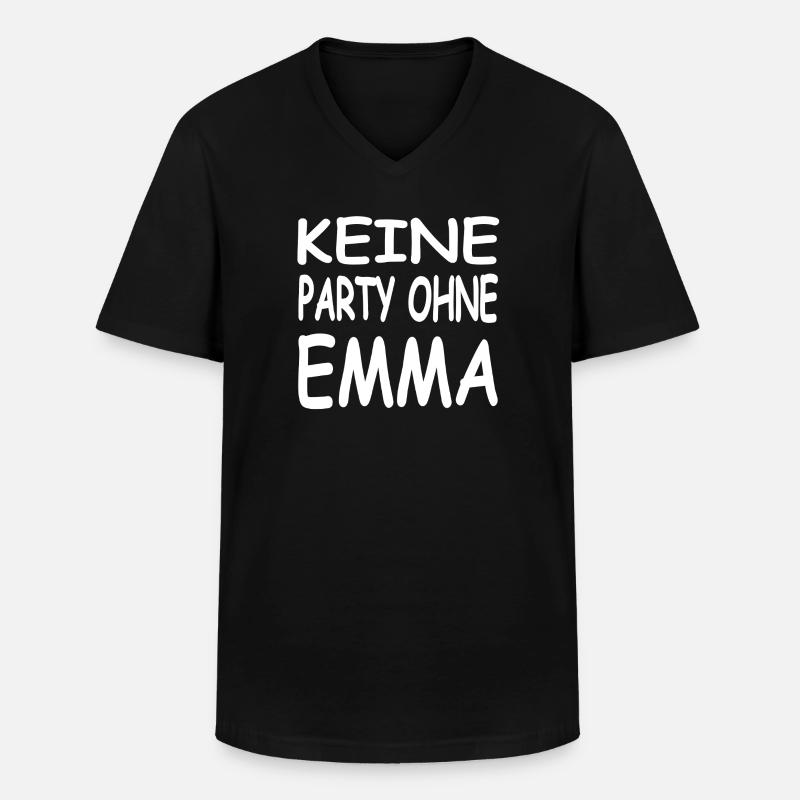 Emma - Männer-T-Shirt mit V-Ausschnitt - Schwarz