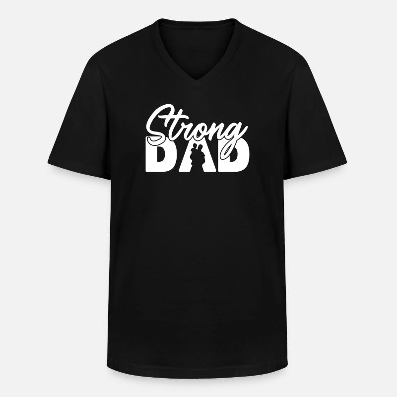 Starker Vater-Schatten Vaterschaft Elternschaft - Männer-T-Shirt mit V-Ausschnitt - Schwarz