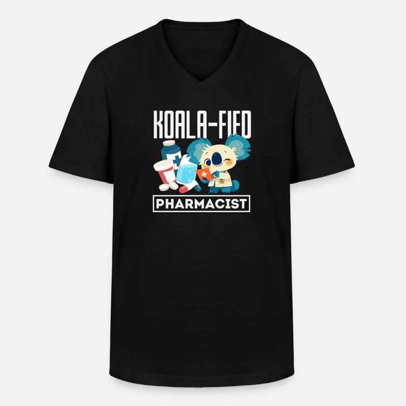 Koala-apotheker Pharmazietechniker - Männer-T-Shirt mit V-Ausschnitt - Schwarz