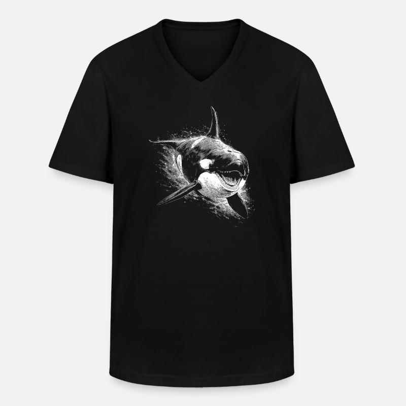 Schwertwal - Männer-T-Shirt mit V-Ausschnitt - Schwarz