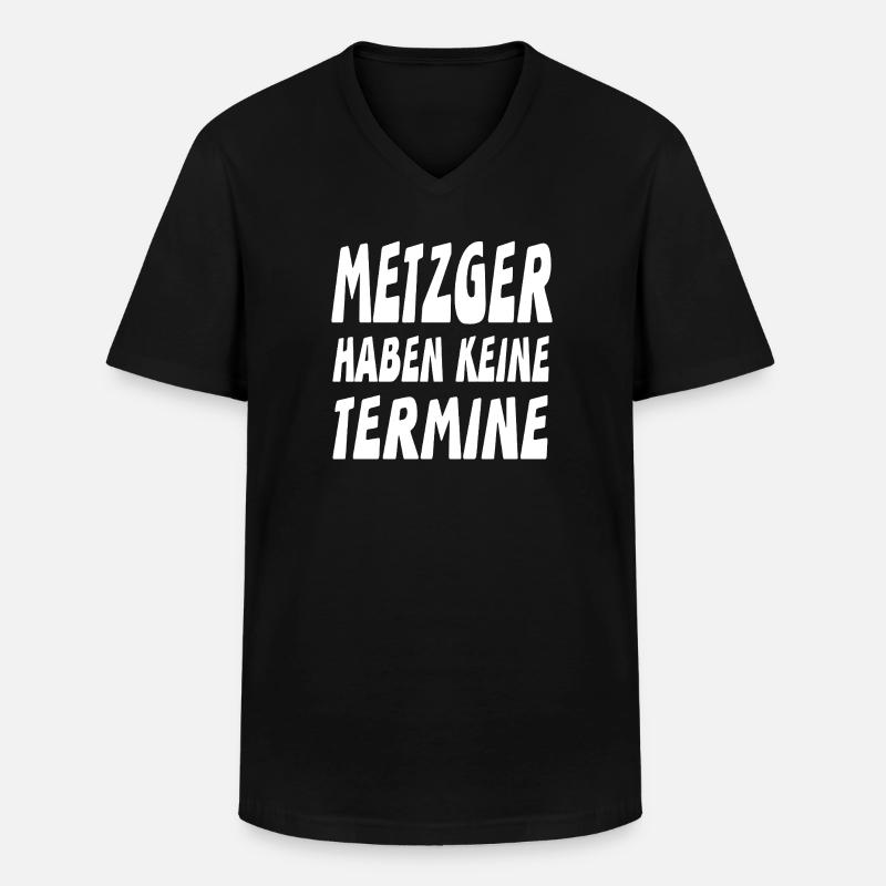 Metzger - Männer-T-Shirt mit V-Ausschnitt - Schwarz