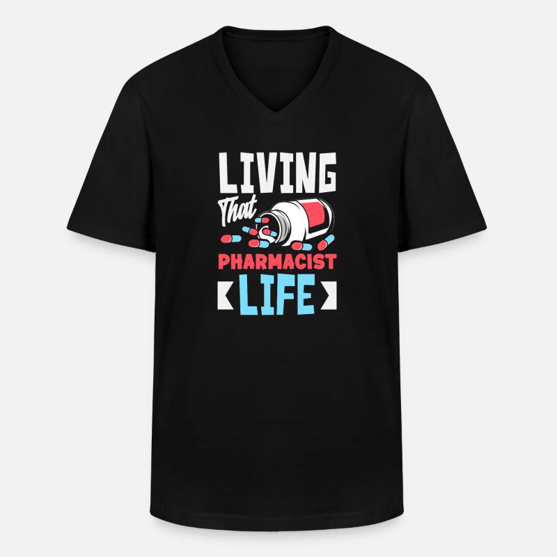 Das Leben Eines Apothekers Pharmazietechniker - Männer-T-Shirt mit V-Ausschnitt - Schwarz