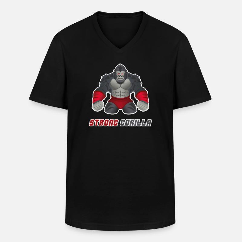 Gorilla MMA Workout - Männer-T-Shirt mit V-Ausschnitt - Schwarz