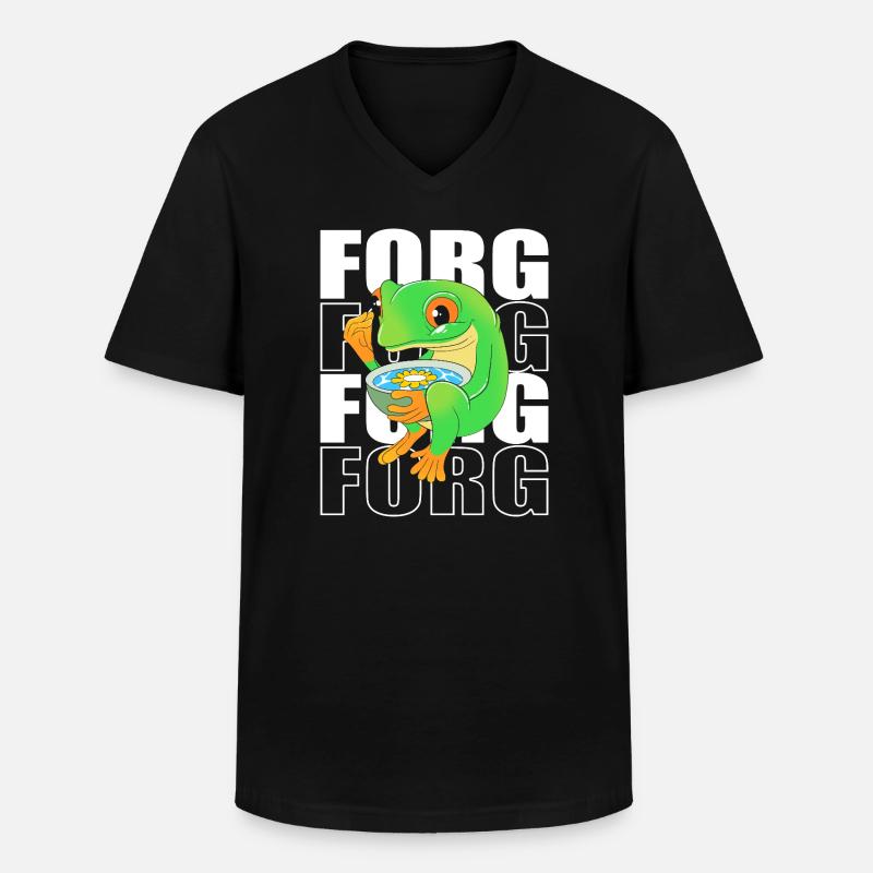Frosch Laubfrosch - Männer-T-Shirt mit V-Ausschnitt - Schwarz