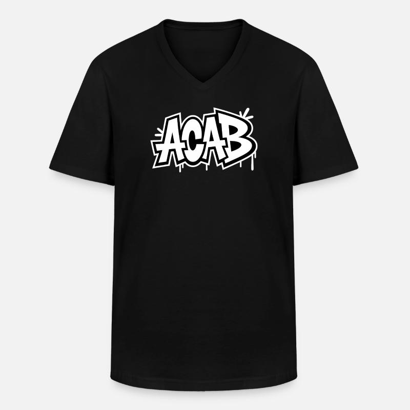 ACAB - Anti-Cops Tee - Maglietta da uomo classica con scollo a V - nero