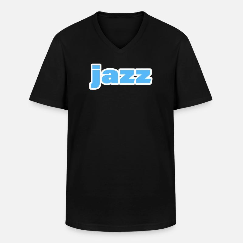 JAZZ - Männer-T-Shirt mit V-Ausschnitt - Schwarz