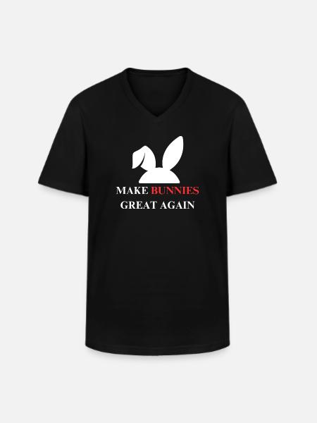 Make bunnies great again - Men's V-Neck T-Shirt - black