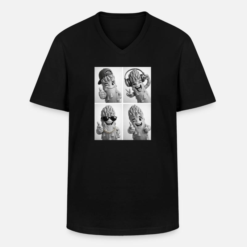 Asparagus - Männer-T-Shirt mit V-Ausschnitt - Schwarz