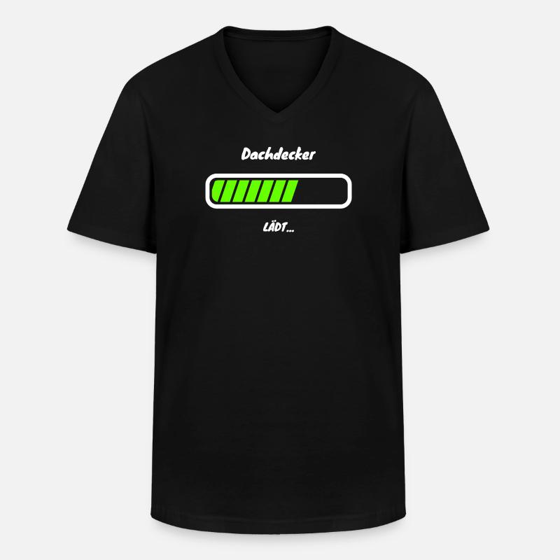 Dachdecker Ladebalken Dachdecker Azubi - Männer-T-Shirt mit V-Ausschnitt - Schwarz