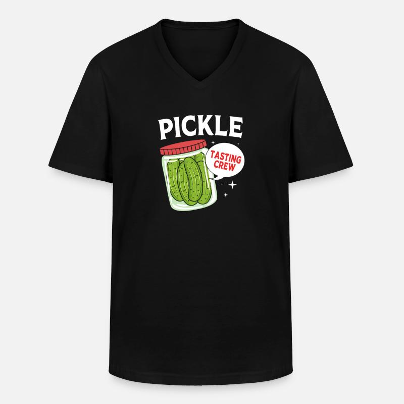 Cornichon concombre - T-shirt col V Homme - noir