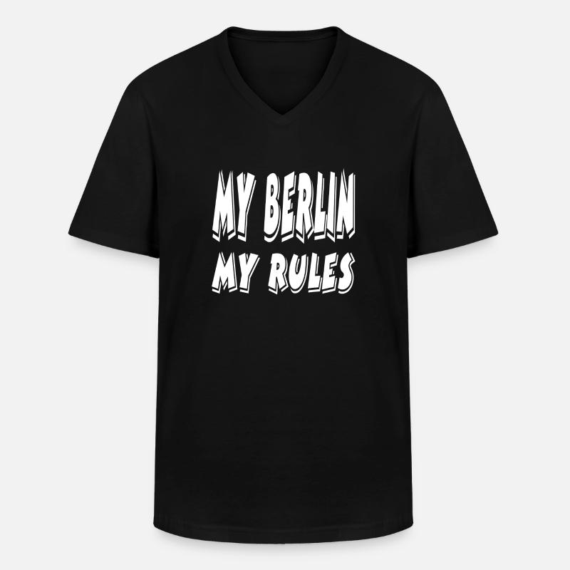 Berlin - Männer-T-Shirt mit V-Ausschnitt - Schwarz