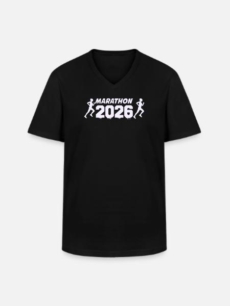 Marathon 2026 Runner Silhouette Design - Men's V-Neck T-Shirt - black