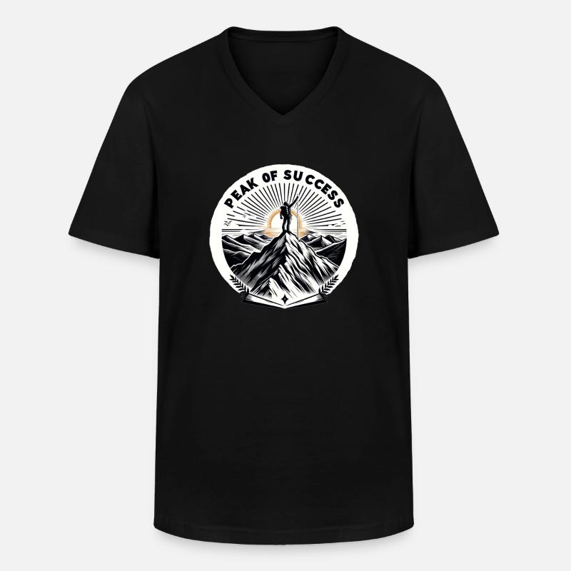 Gipfel des Erfolgs - Männer-T-Shirt mit V-Ausschnitt - Schwarz