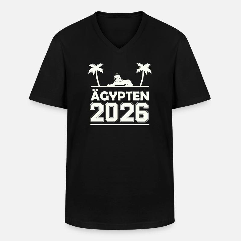 Egypt 2026 Silhouette - Maglietta da uomo classica con scollo a V - nero