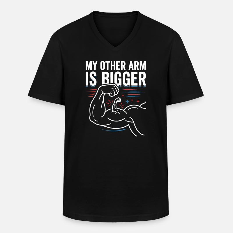Anderer Arm Größer Meme - Männer-T-Shirt mit V-Ausschnitt - Schwarz
