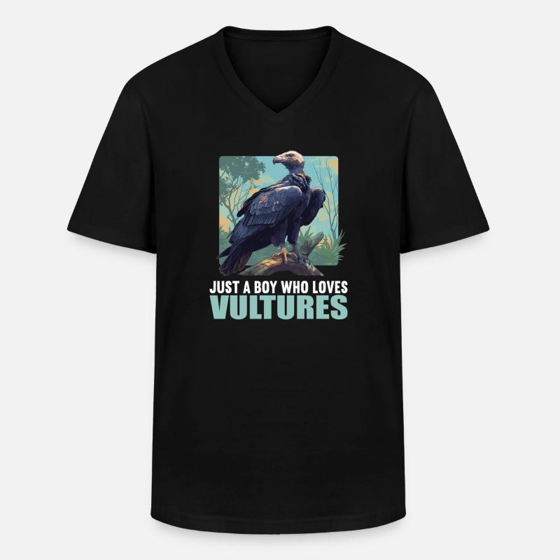 Geier - Männer-T-Shirt mit V-Ausschnitt - Schwarz