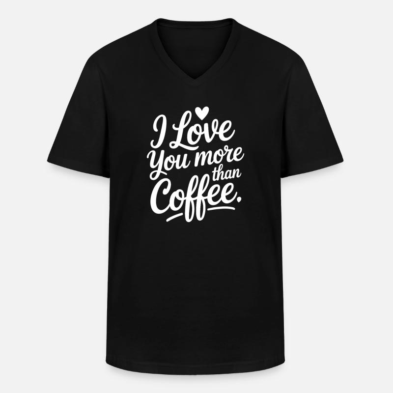 Ti amo più del caffè - Maglietta da uomo classica con scollo a V - nero