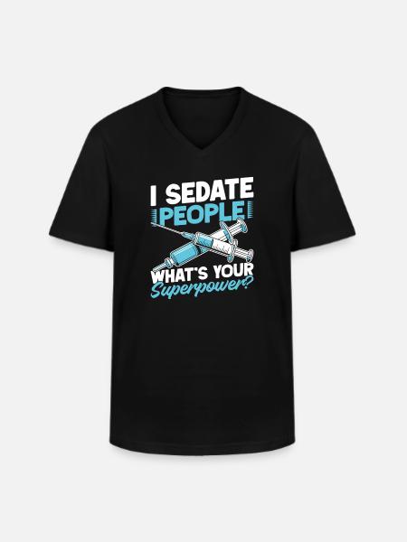 Anesthesiologist What ́s Your Superpower Anesthesia - Men's V-Neck T-Shirt - black