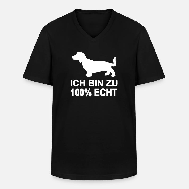 Dackel - Männer-T-Shirt mit V-Ausschnitt - Schwarz