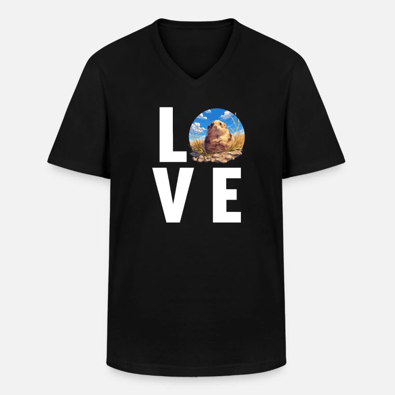 Lemminge Lemming - Männer-T-Shirt mit V-Ausschnitt - Schwarz