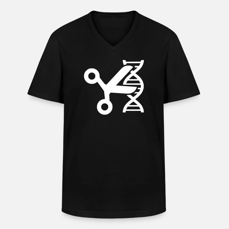 CRISPR DNA Schere Genetik - Männer-T-Shirt mit V-Ausschnitt - Schwarz