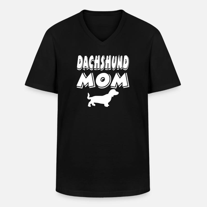 Dackel - Männer-T-Shirt mit V-Ausschnitt - Schwarz