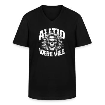 Bleib wild, Schädel - Männer-T-Shirt mit V-Ausschnitt - Schwarz - Vorne - AI Model Male 178 dark (178cm)
