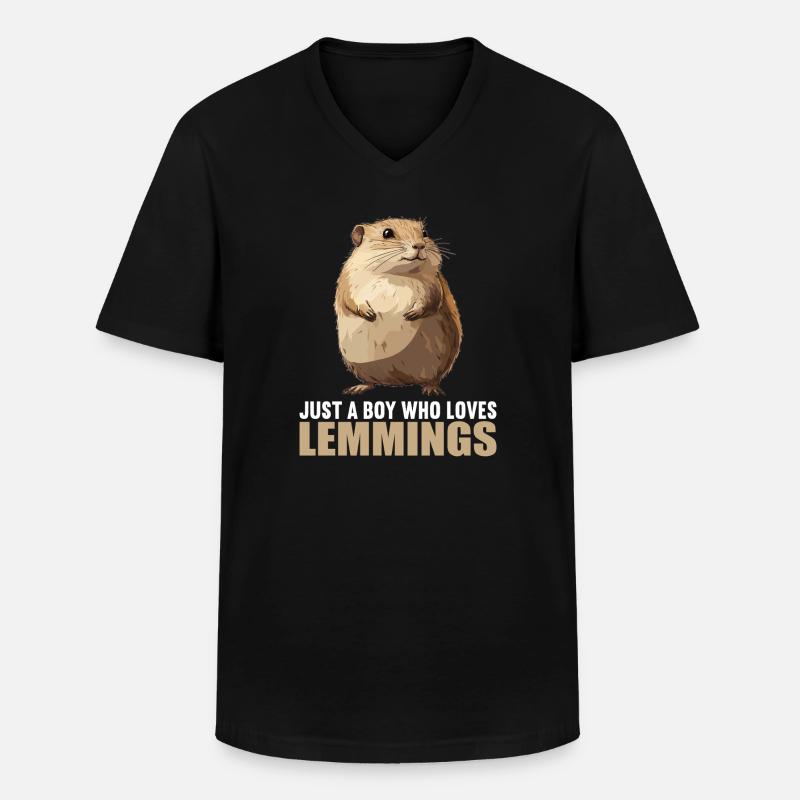 Lemminge Lemming - Männer-T-Shirt mit V-Ausschnitt - Schwarz