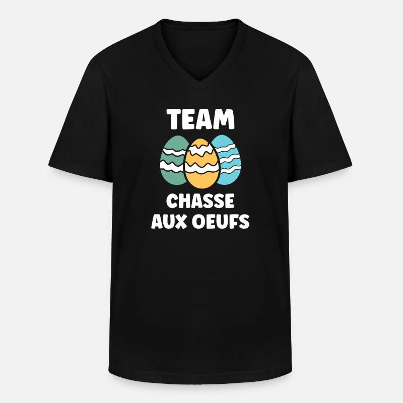 Ostern, Eiersuche - Männer-T-Shirt mit V-Ausschnitt - Schwarz