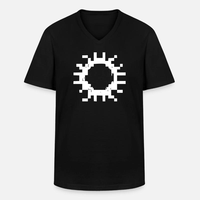 Zelle Virus Pixel Outline - Männer-T-Shirt mit V-Ausschnitt - Schwarz