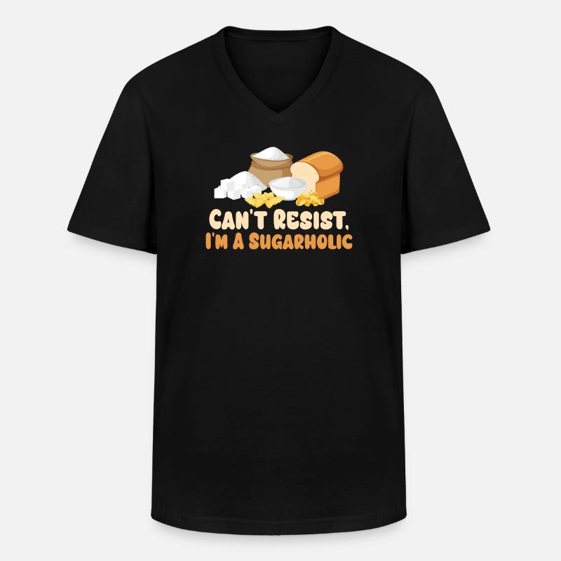 Sugarholic Küchen-Grafik-Tee - Männer-T-Shirt mit V-Ausschnitt - Schwarz